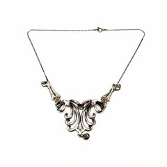 Chaîne collier Marcasite S en argent Art Déco