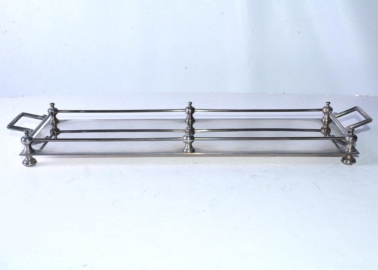 Art Deco Silver Metal Gallery Serving Tray For Sale At 1stdibs