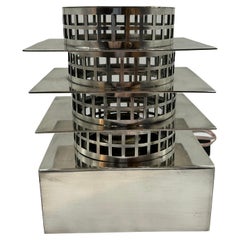 Art Deco silver metal lamp by Maison Desny