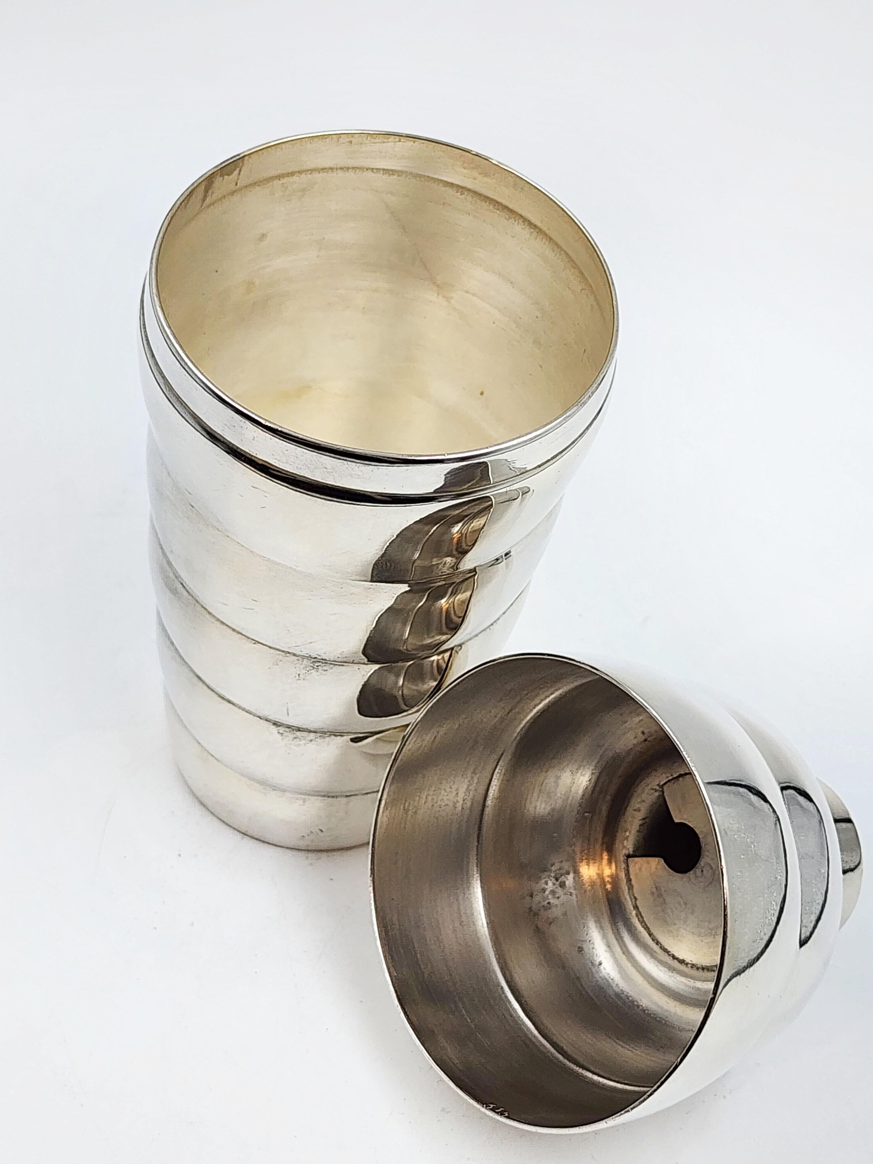 20th Century Art Deco silver metal shaker, Cartier 20th century For Sale