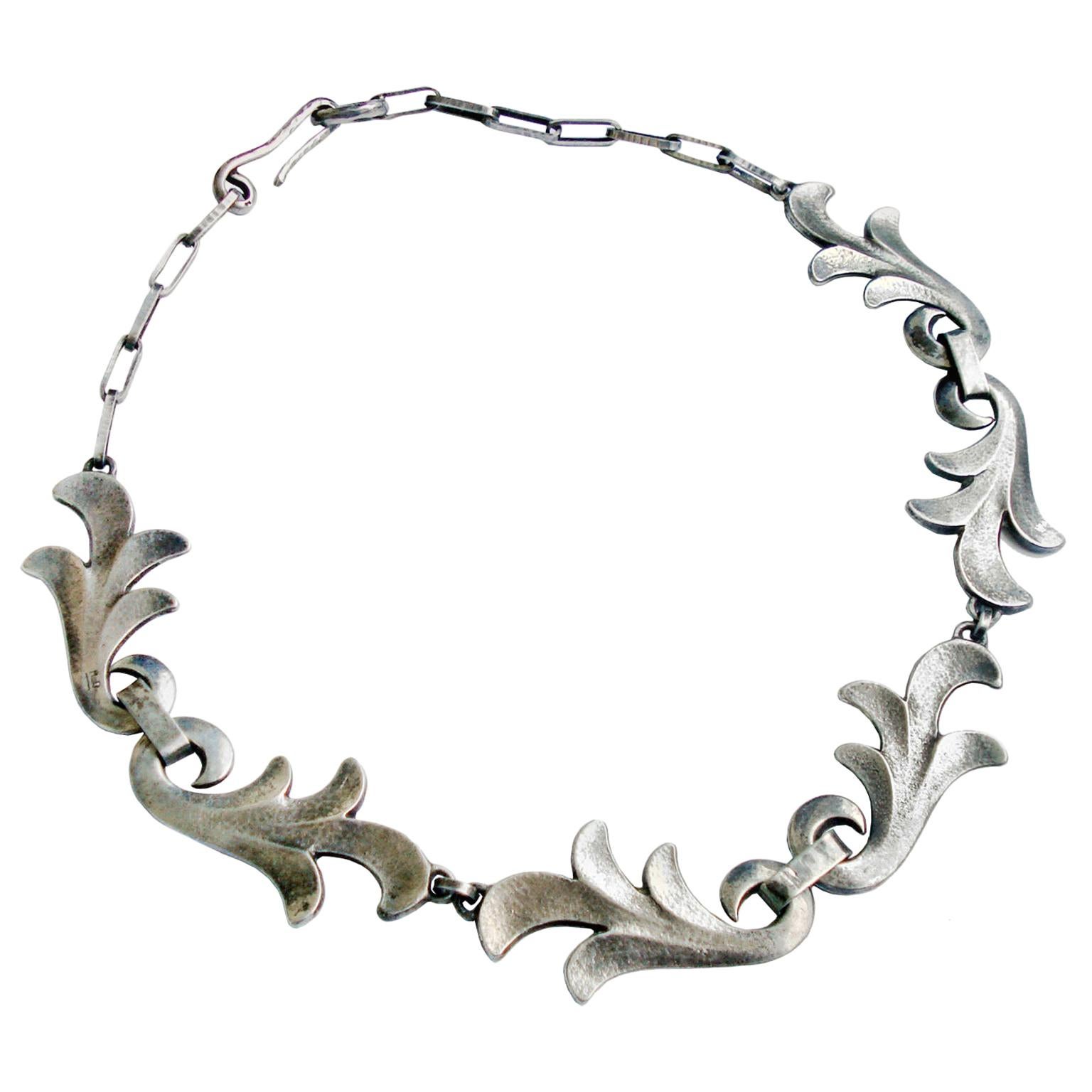 Collier en argent Art Déco par Rene Delavan