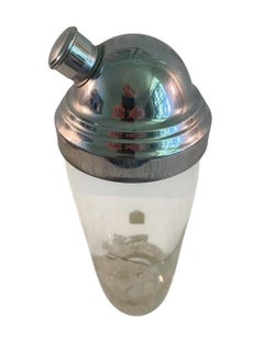 Cocktail-Shaker im Art-Déco-Stil mit Silberverzierung, „Sailfish Fishing“ von Rockwell Silver Co.
