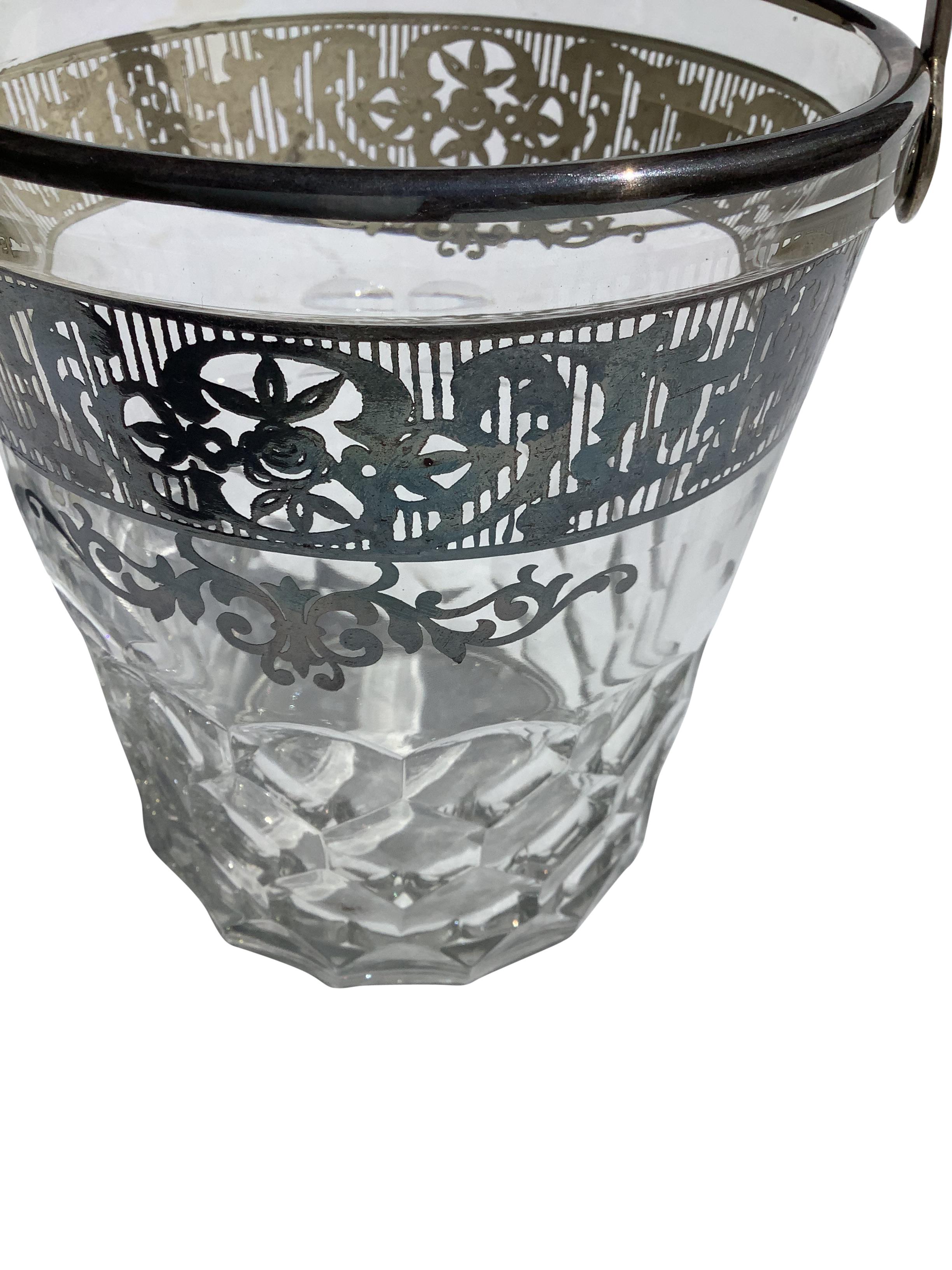 Art Deco Silver Overlay Ice Bucket In Good Condition For Sale In Chapel Hill, NC