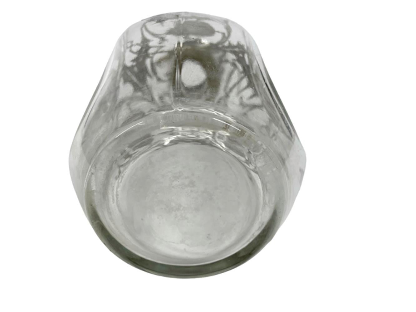 20ième siècle Carafe à décanter Art déco en verre transparent avec chardons recouverts d'argent en vente