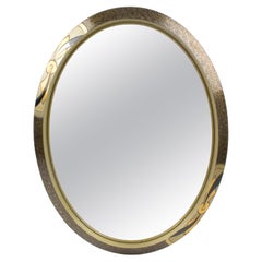 Art Deco Silver Painted Wood Oval Frame for Painting, Drawing or Mirror, 1930s