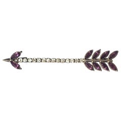 Art Deco Silver Paste Arrow Brooch