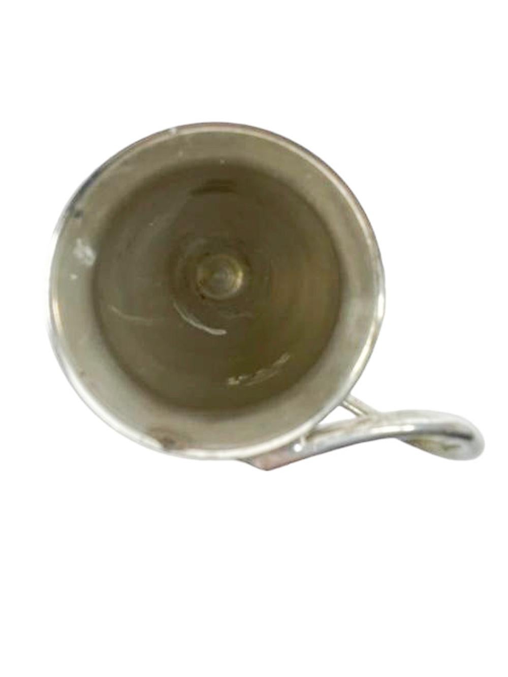 20th Century Art Deco Silver Plate 1oz Cat Form Spirit Measure / Jigger Marked Napier