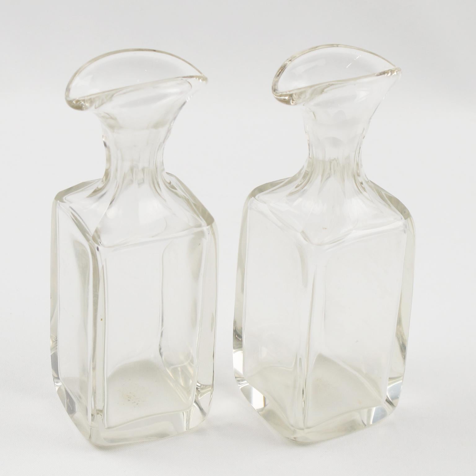 Art Deco Silver Plate and Crystal Oil and Vinegar Cruet Set by Quist, 1930s For Sale 1