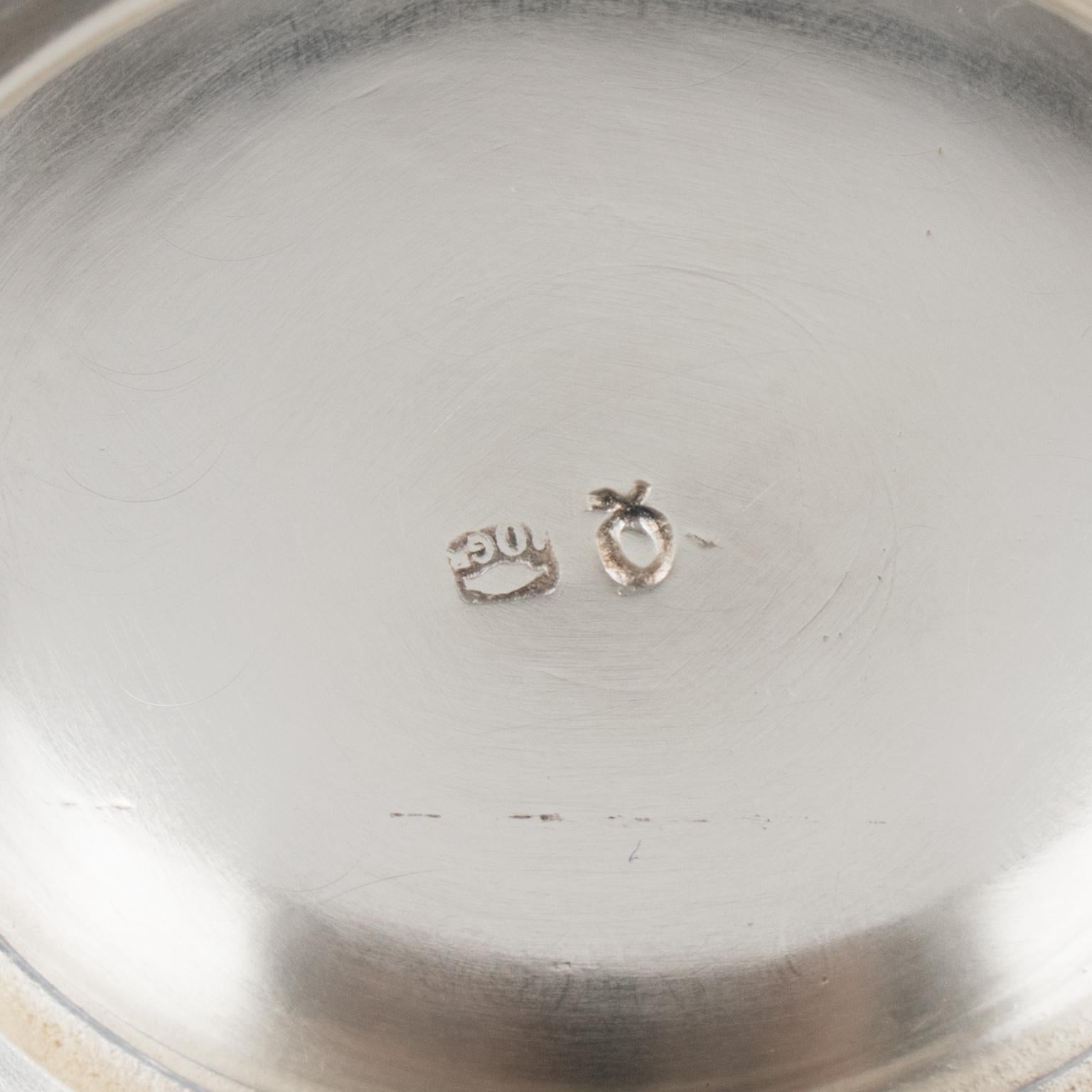 Art Deco Silver Plate and Etched Glass Centerpiece Bowl, 1930s For Sale 1