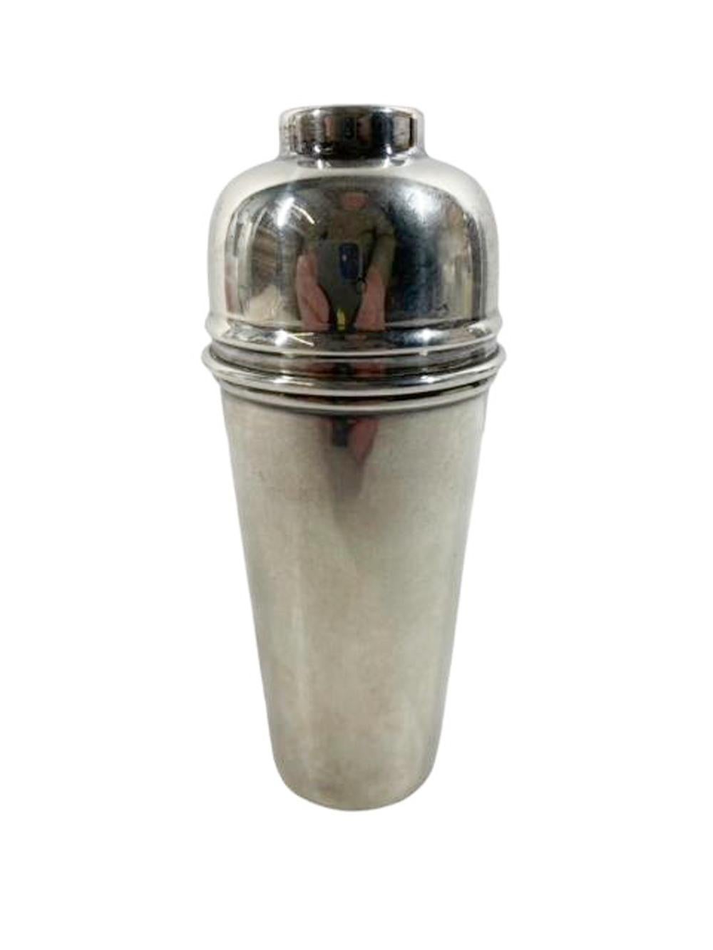 Art Deco Silver Plate & Bakelite Cocktail Picks in a Cocktail Shaker Form Jigger 1