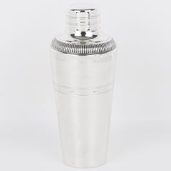 Art Deco Silver Plate Barware Cocktail Shaker by Gelb, Paris 1940s