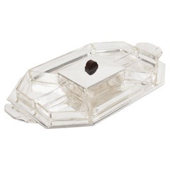Art Deco Silver Plate Metal Serving Tray and Dishes by Quist, circa 1930