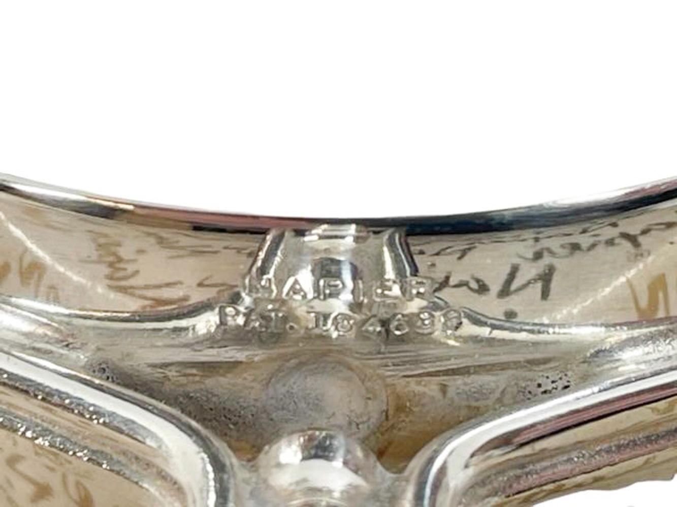 Versilberte Art-Déco-Servierplatte „Bottom Up“ Spirit Measure in Originalverpackung von Napier im Angebot 2