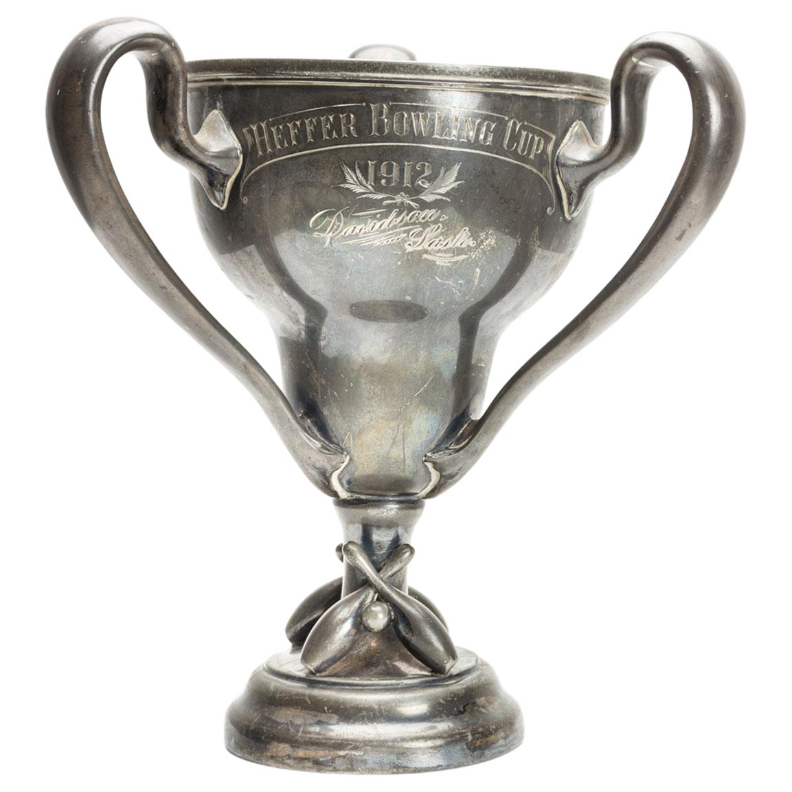 Art Deco Silver Plate Bowling Trophy For Sale
