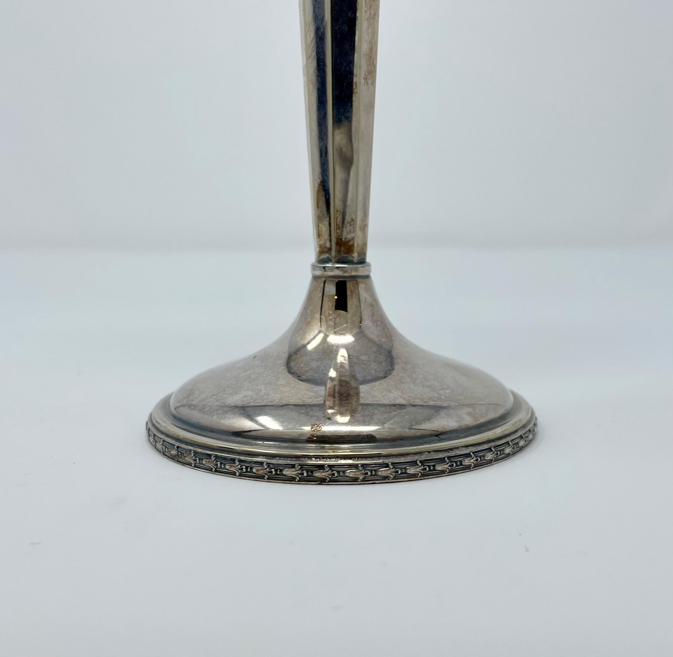 English Art Deco Silver Plate Bud Vase, circa 1950 For Sale