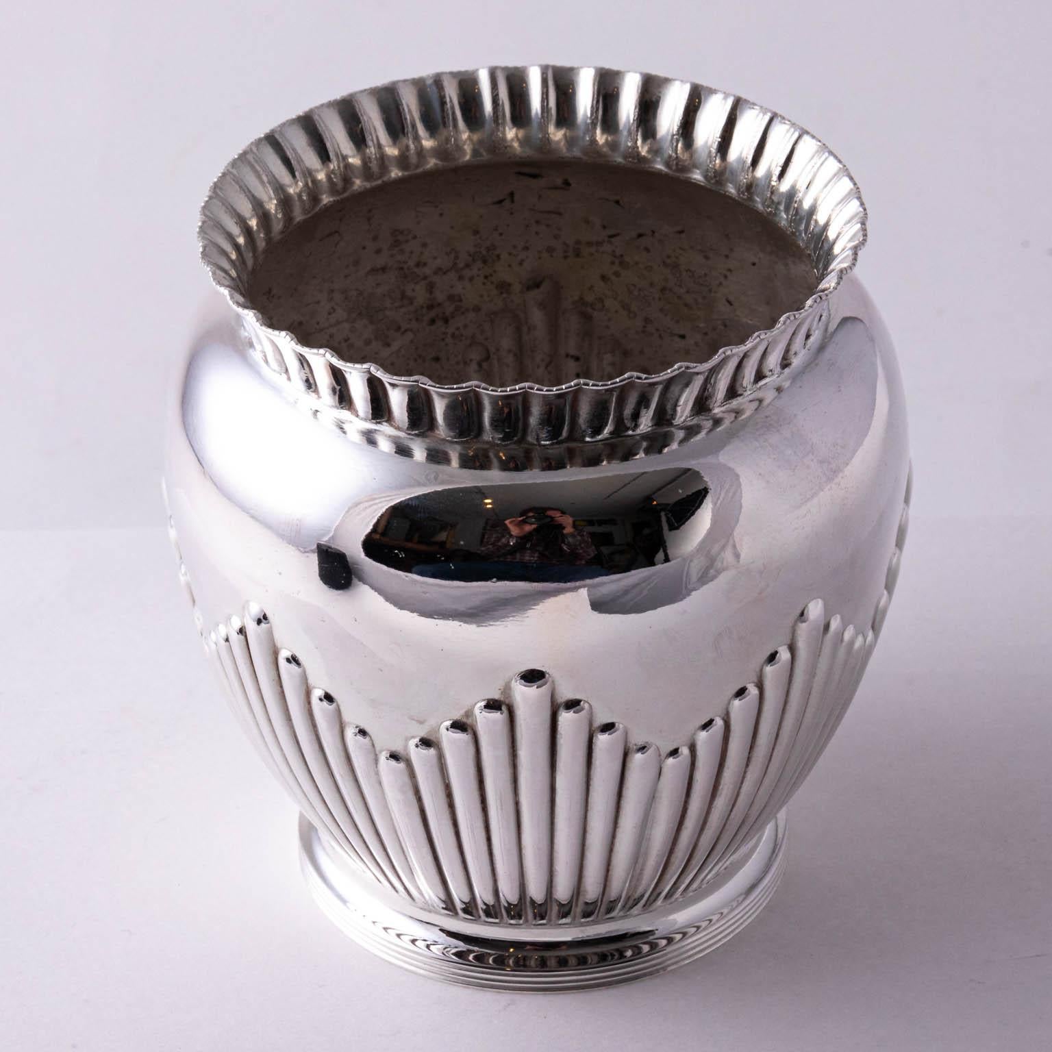 English Art Deco Silver Plate Cache Pot