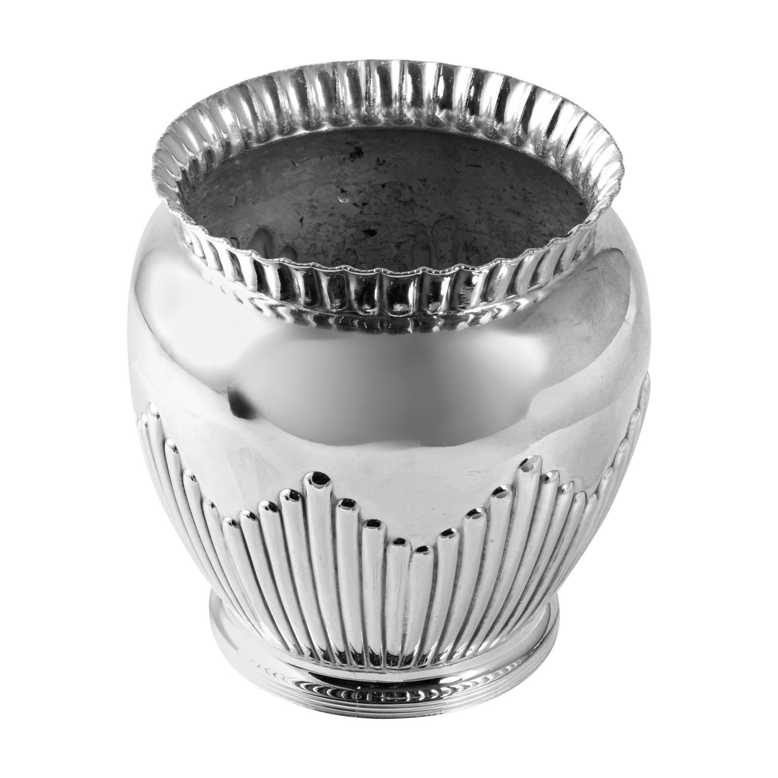 Art Deco Silver Plate Cache Pot
