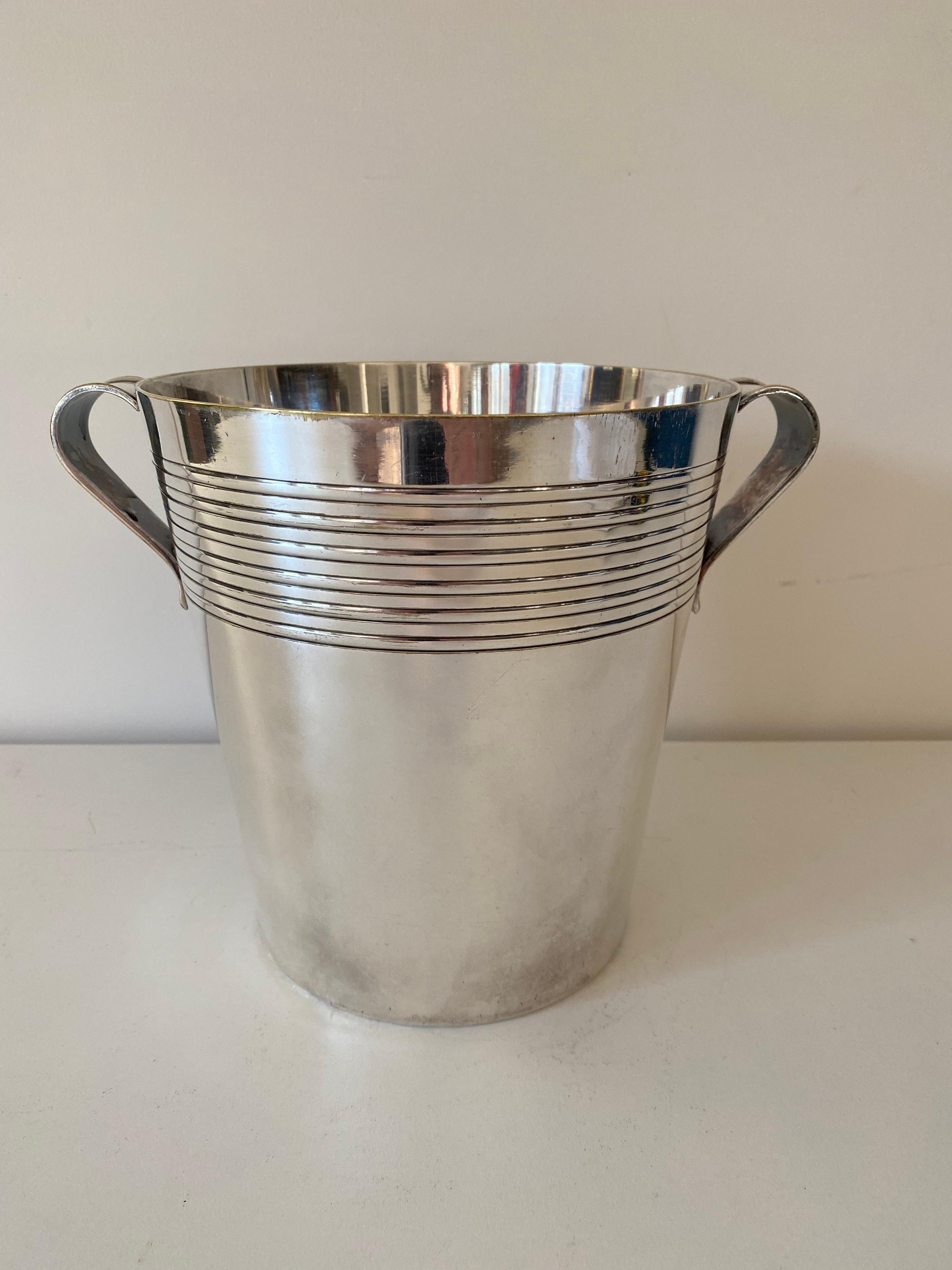 Art Deco Silver Plate Champagne Bucket by E. Potfer In Good Condition In Stockton, NJ