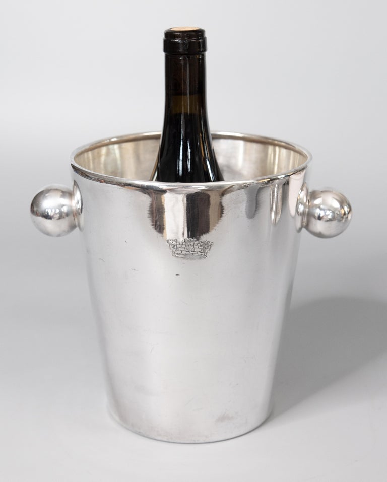 Art Deco Silver Plate Champagne Ice Bucket Wine Cooler For Sale at 1stDibs