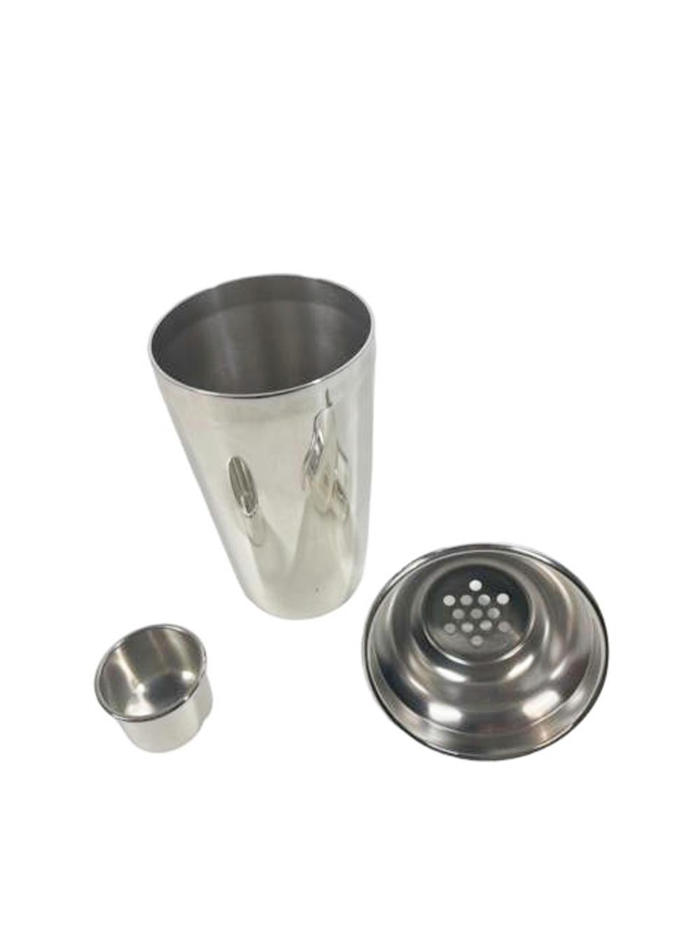 English Art Deco Silver Plate Cobbler Type Cocktail Shaker by P.H. Vogel For Sale