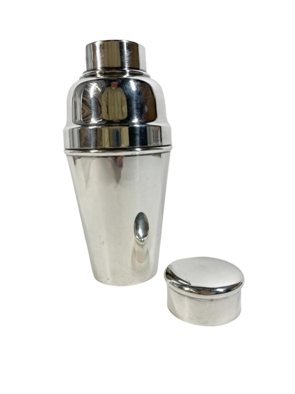 English Art Deco Silver Plate Cobbler Type Cocktail Shaker by William Suckling For Sale