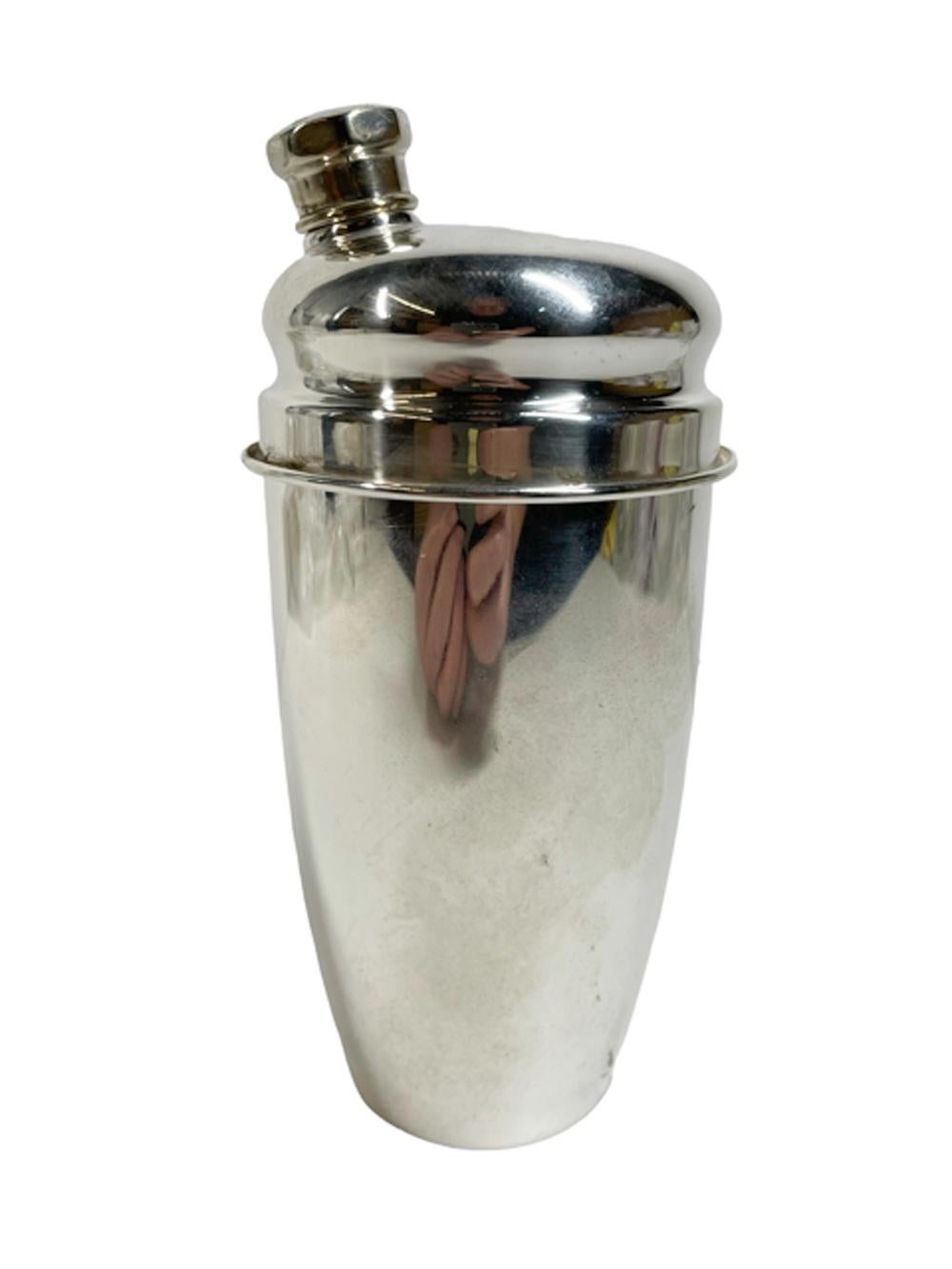 Art Deco Silver Plate Cocktail Shaker by Bernard Rice's Sons In Good Condition For Sale In Nantucket, MA