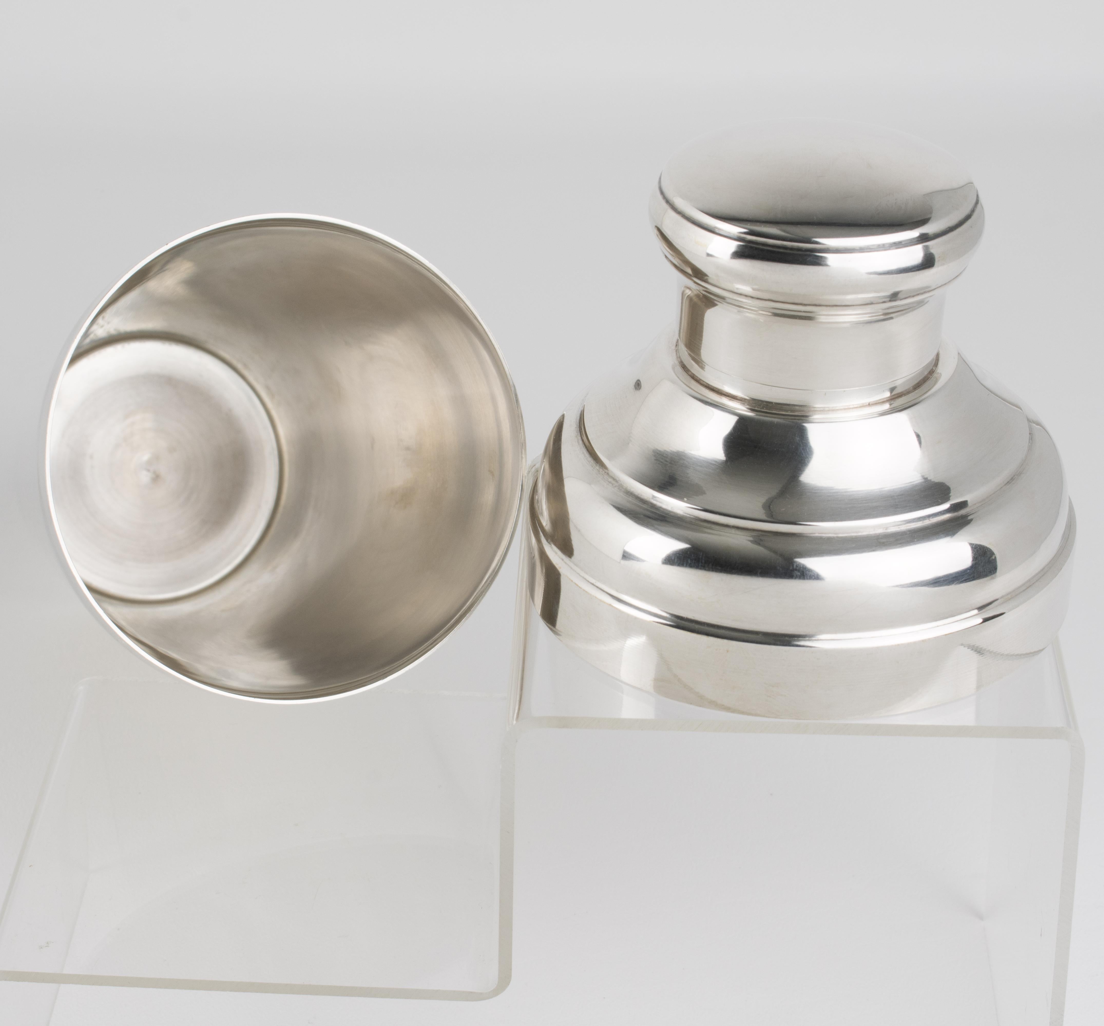 Coctelera Art Decó de chapa de plata de Biais-Noirot París, años 40 en Bueno estado para la venta en Atlanta, GA