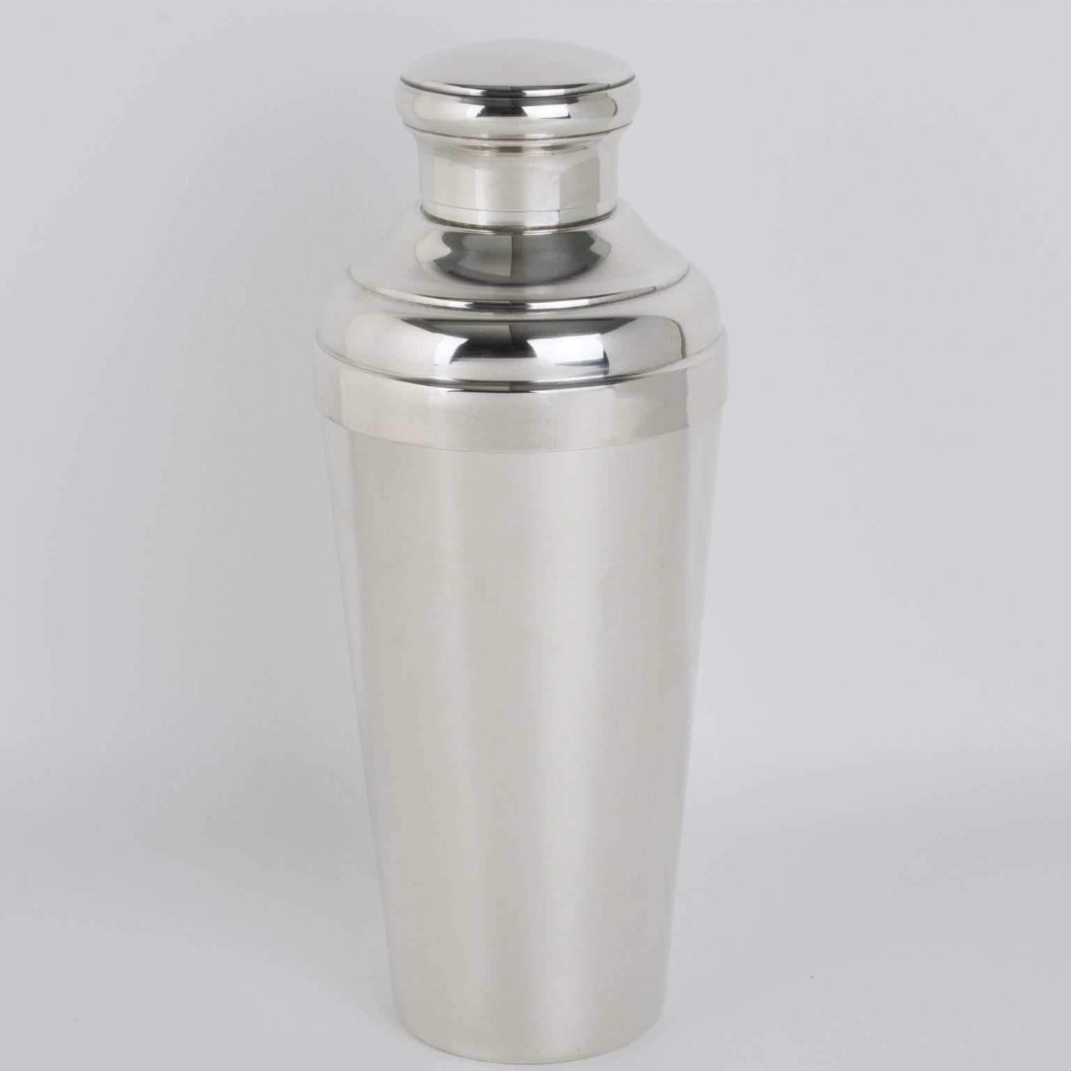 Coctelera Art Decó de chapa de plata de Biais-Noirot París, años 40 mediados del siglo XX en venta