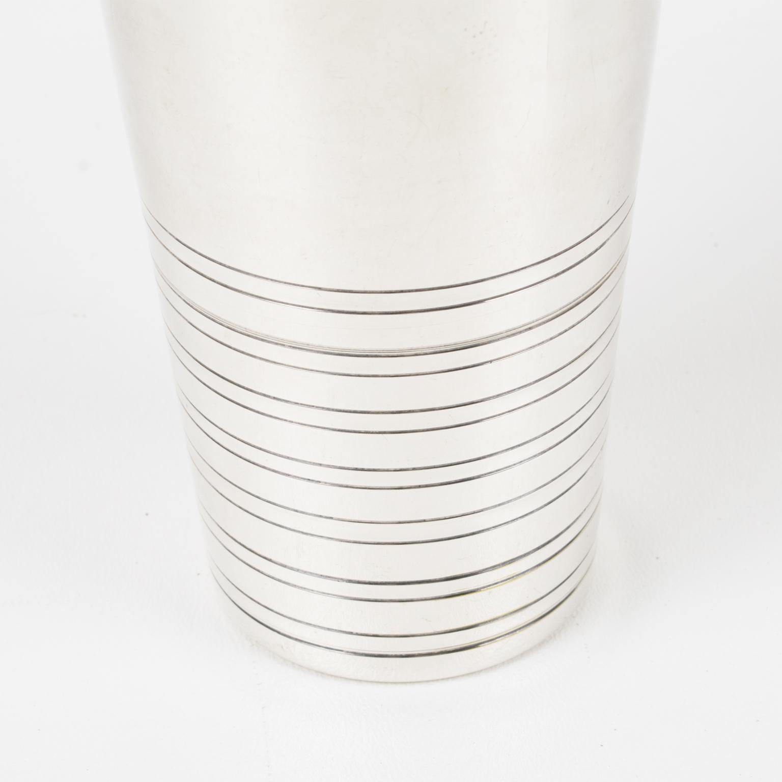 Mid-20th Century Art Deco Silver Plate Cocktail Shaker by Capargent France