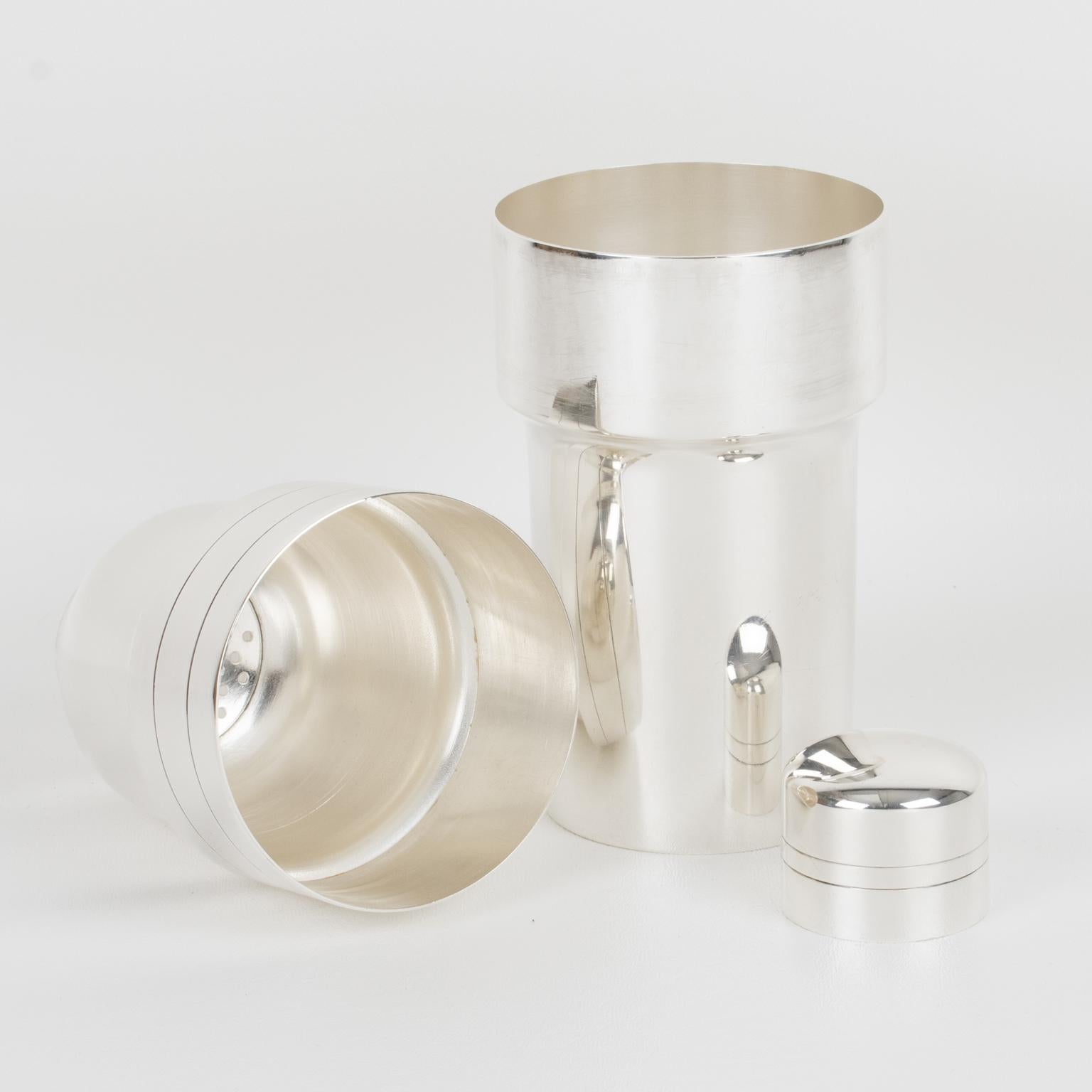 Versilberter Cocktailshaker im Art déco-Stil von CGF Lyon, Frankreich (Französisch) im Angebot