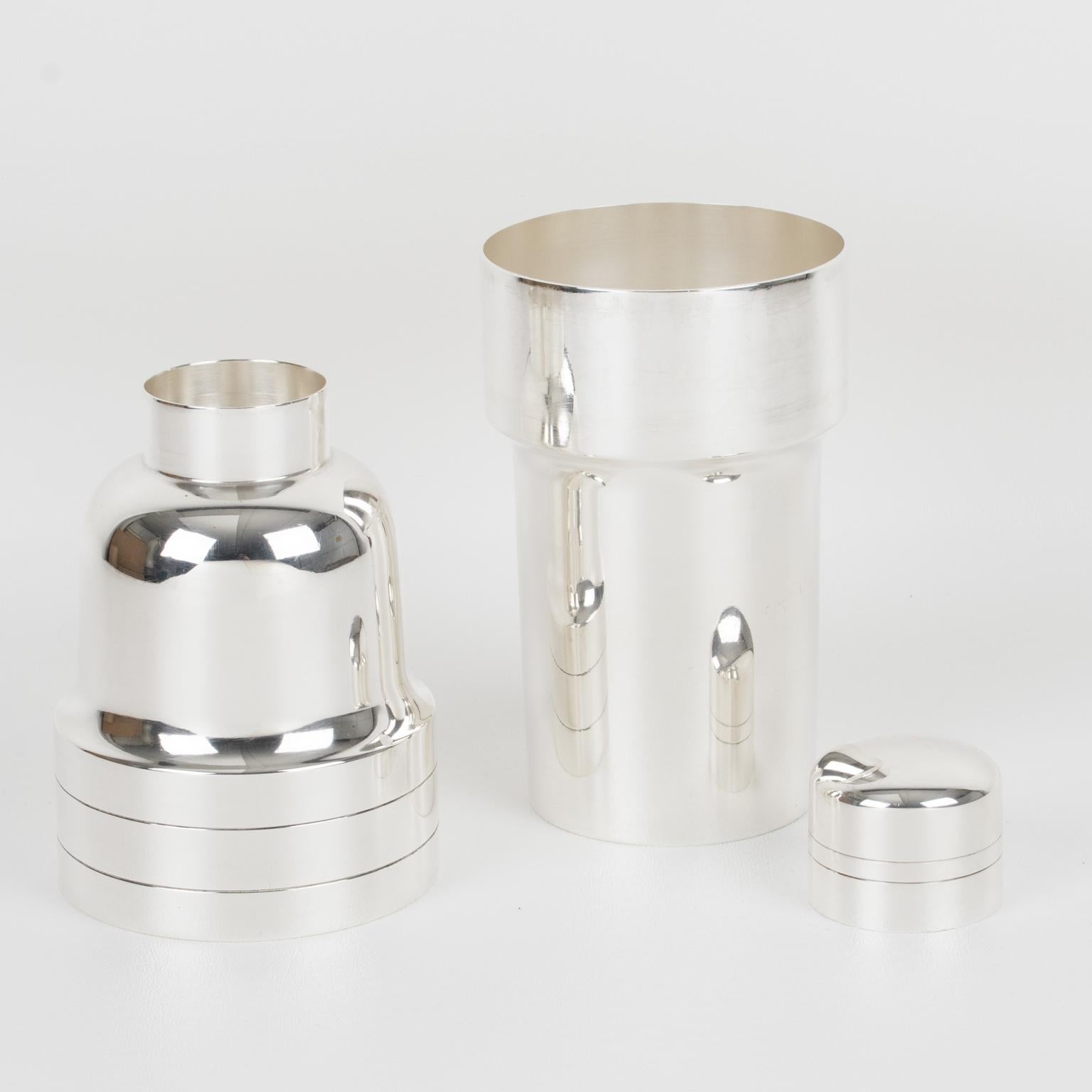 Versilberter Cocktailshaker im Art déco-Stil von CGF Lyon, Frankreich (Französisch) im Angebot