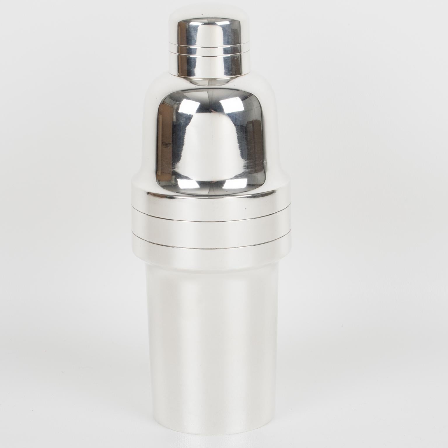 Versilberter Cocktailshaker im Art déco-Stil von CGF Lyon, Frankreich im Zustand „Gut“ im Angebot in Atlanta, GA