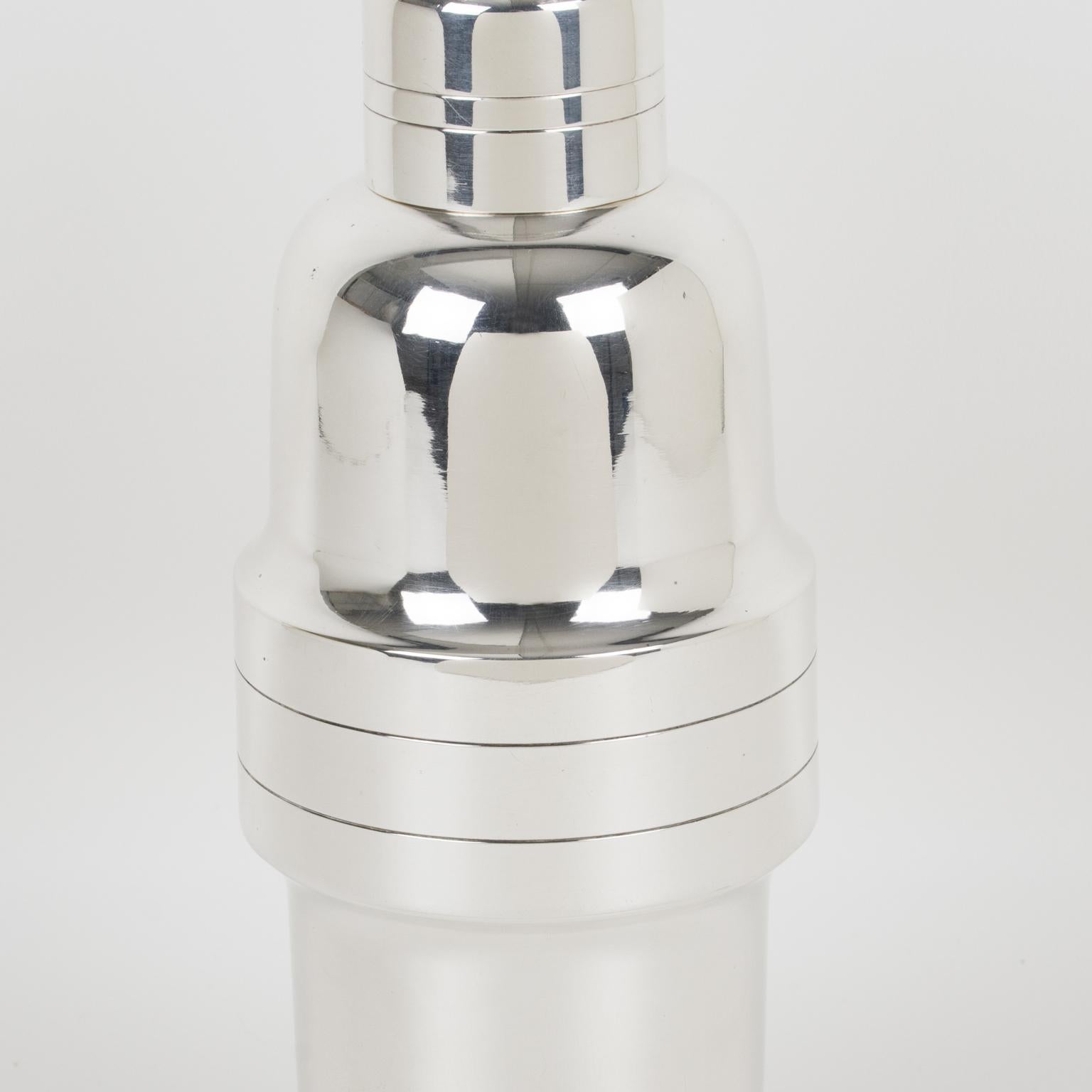 Versilberter Cocktailshaker im Art déco-Stil von CGF Lyon, Frankreich (Mitte des 20. Jahrhunderts) im Angebot