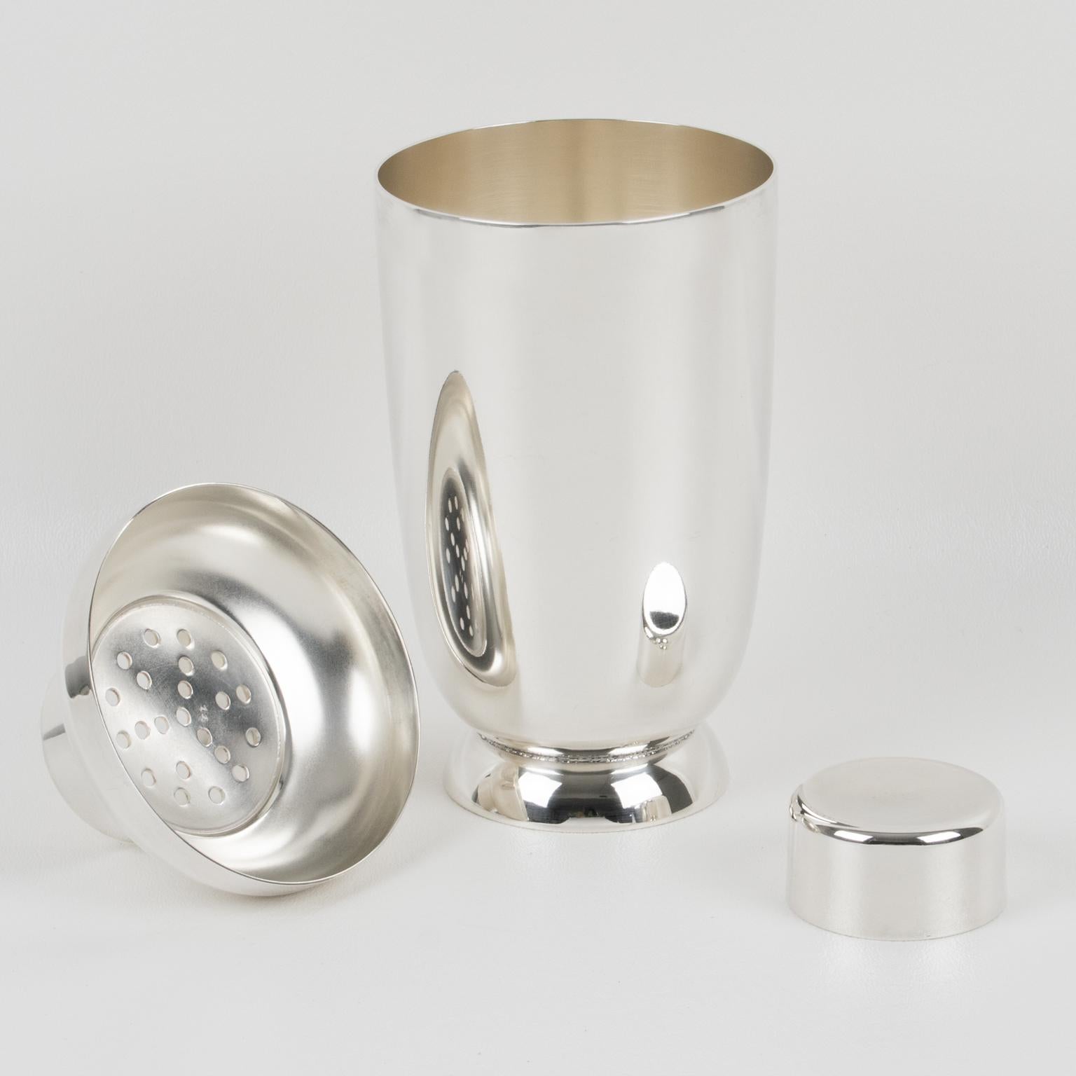 French Art Deco Silver Plate Cocktail Shaker by Gallia France
