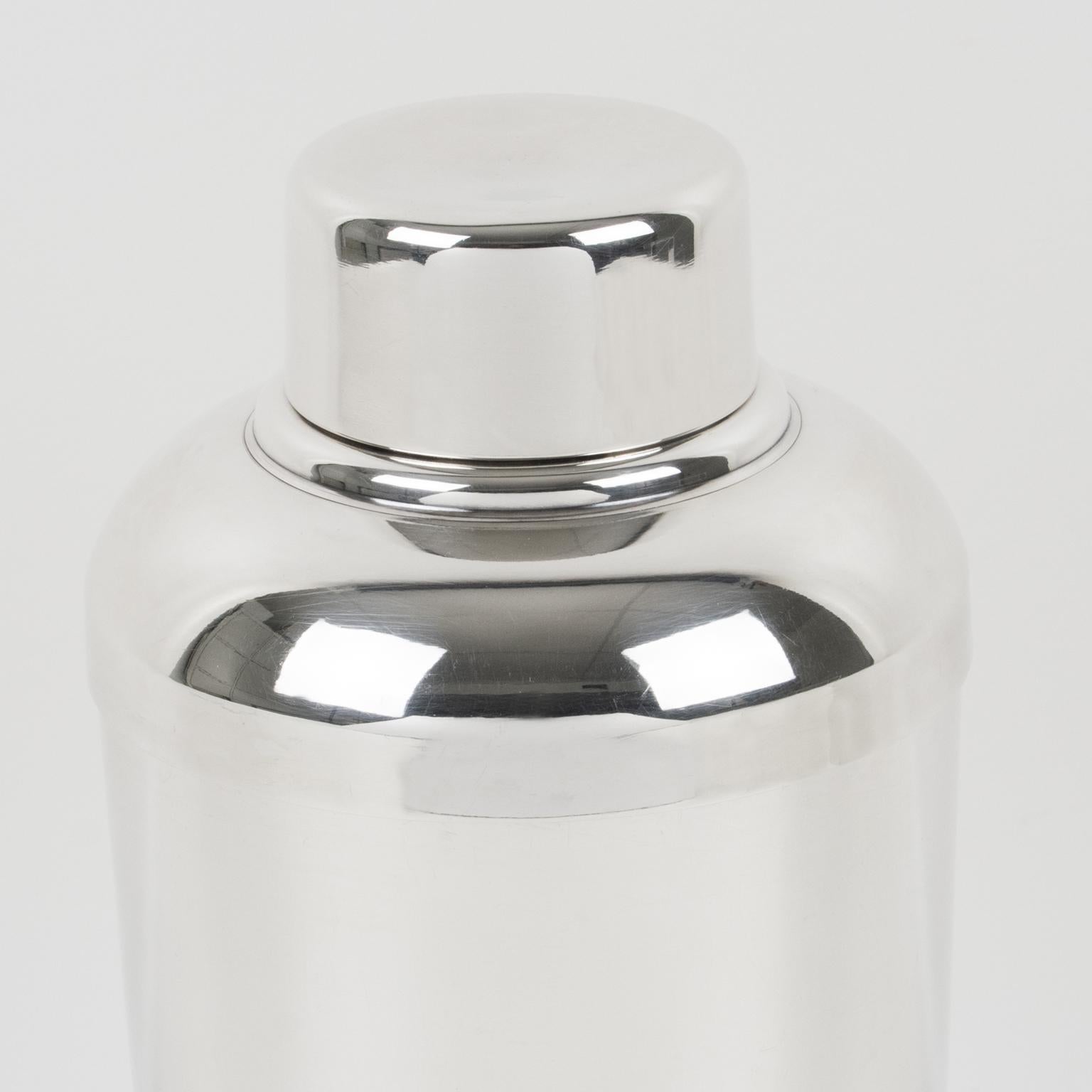Metal Art Deco Silver Plate Cocktail Shaker by Gallia France