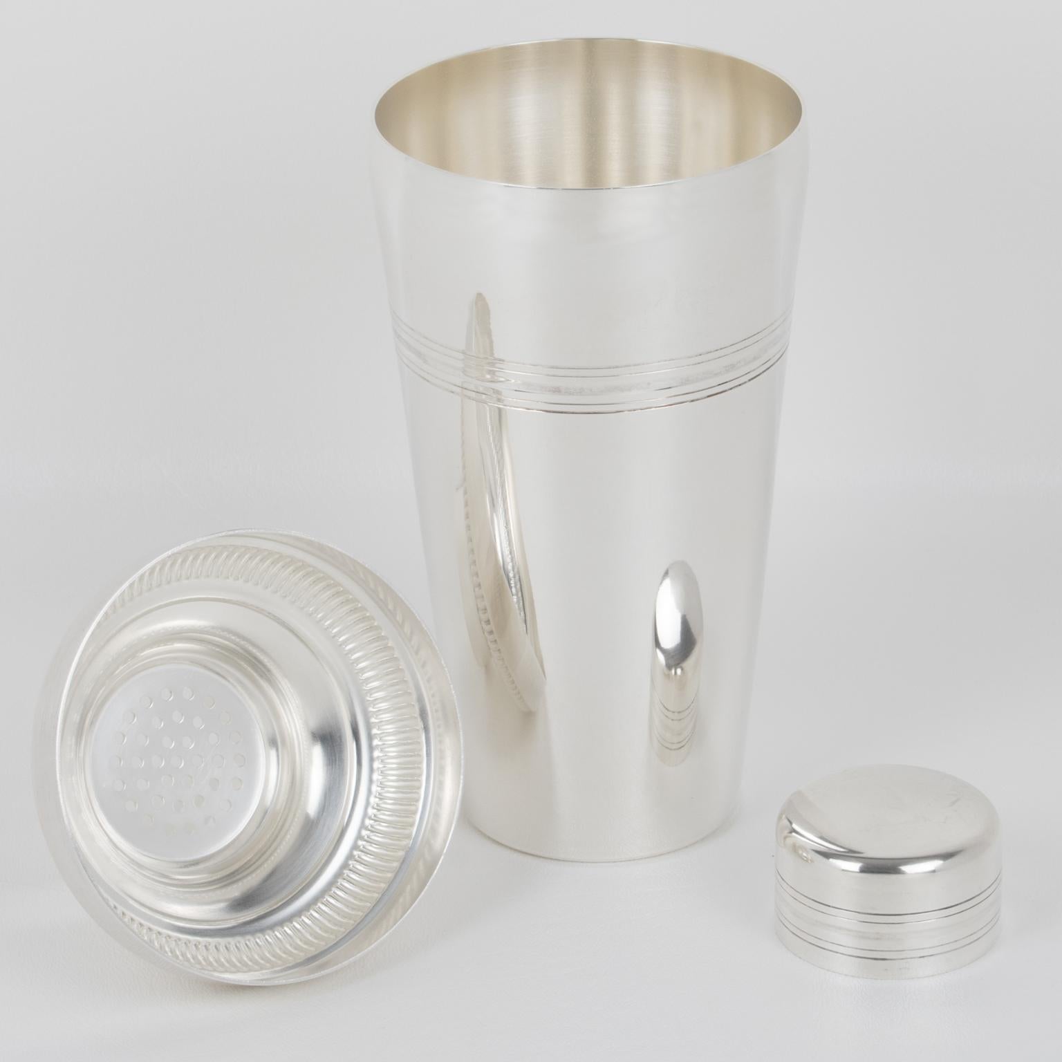 Art Deco Silver Plate Cocktail Shaker by Gelb France at 1stDibs