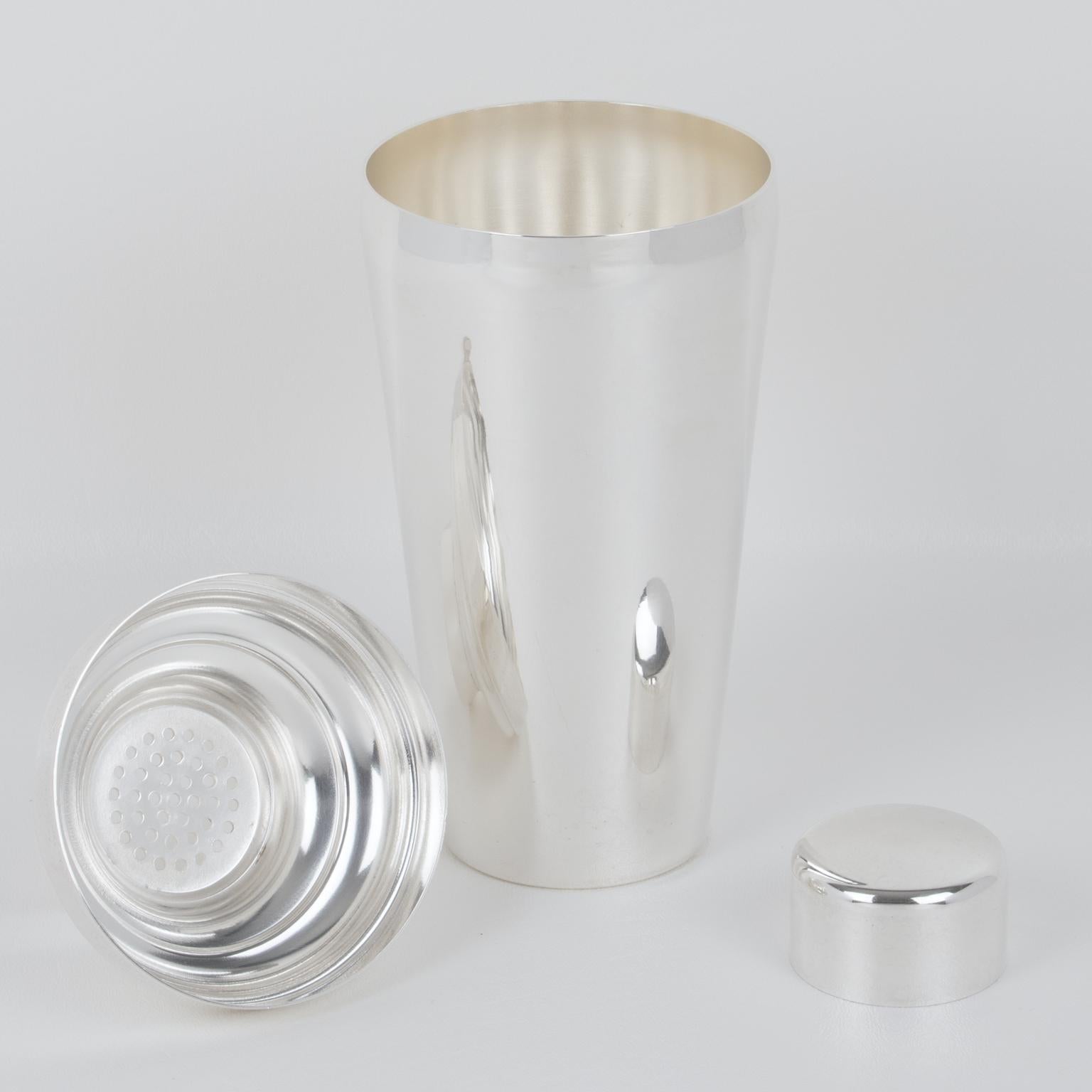 Coctelera Art Decó de Placa de Plata de Gelb France, en caja Francés en venta