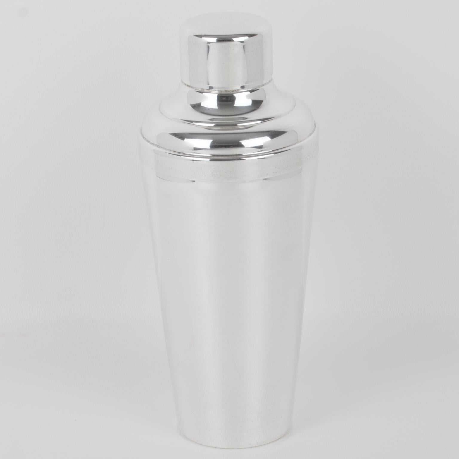 Coctelera Art Decó de Placa de Plata de Gelb France, en caja en Excelente estado para la venta en Atlanta, GA