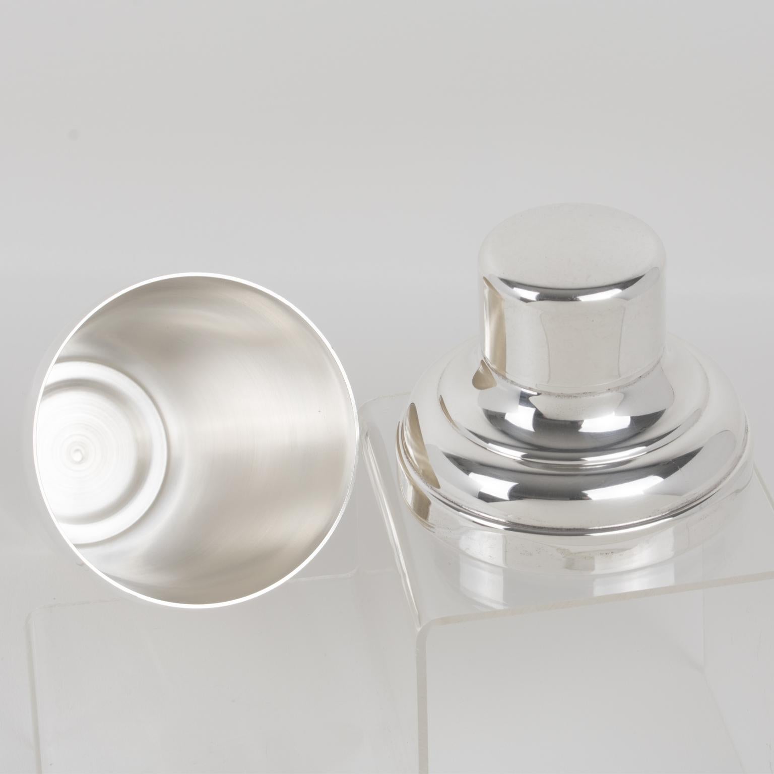 Coctelera Art Decó de Placa de Plata de Gelb France, en caja mediados del siglo XX en venta