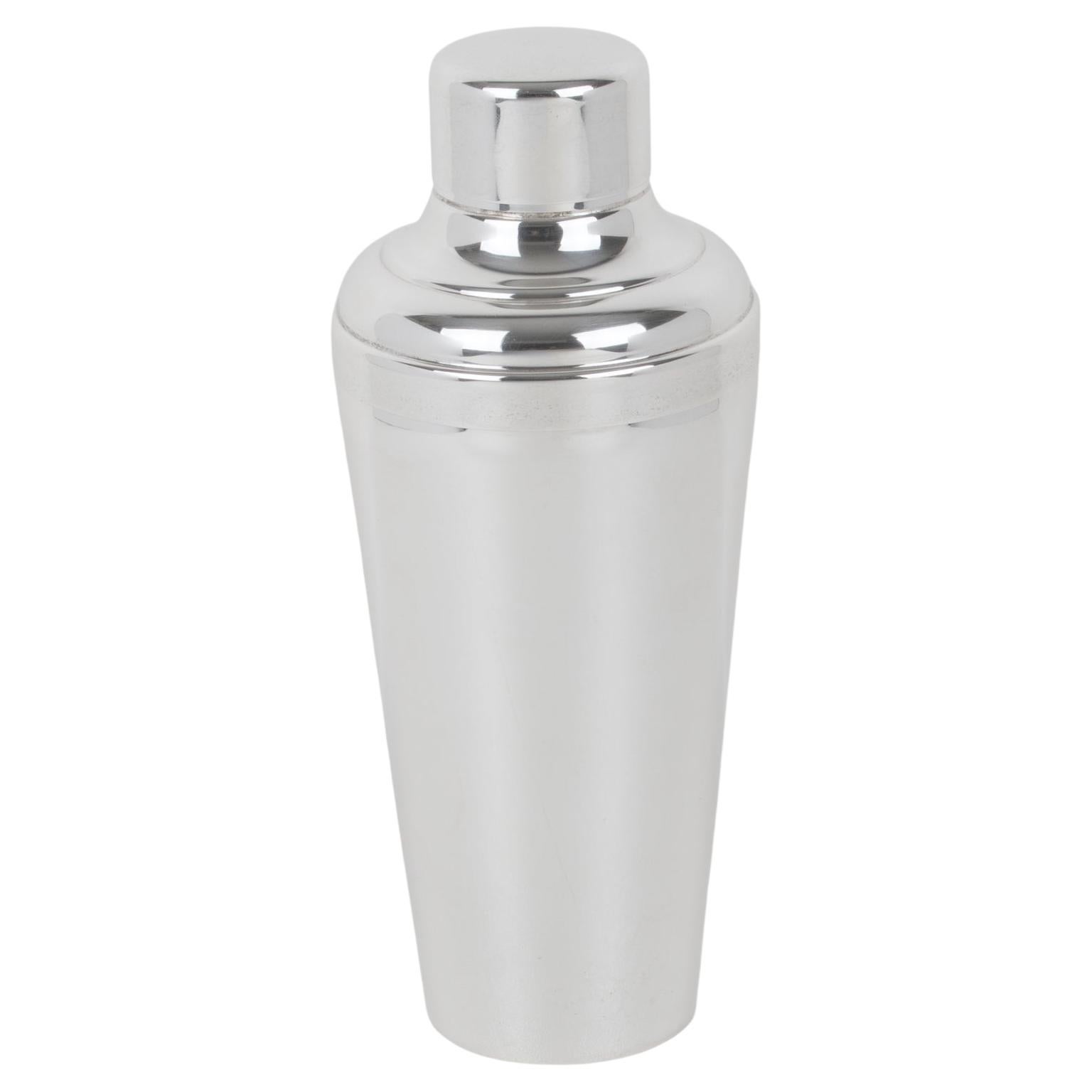 Shaker da cocktail in argento Art Deco di Gelb France, in scatola