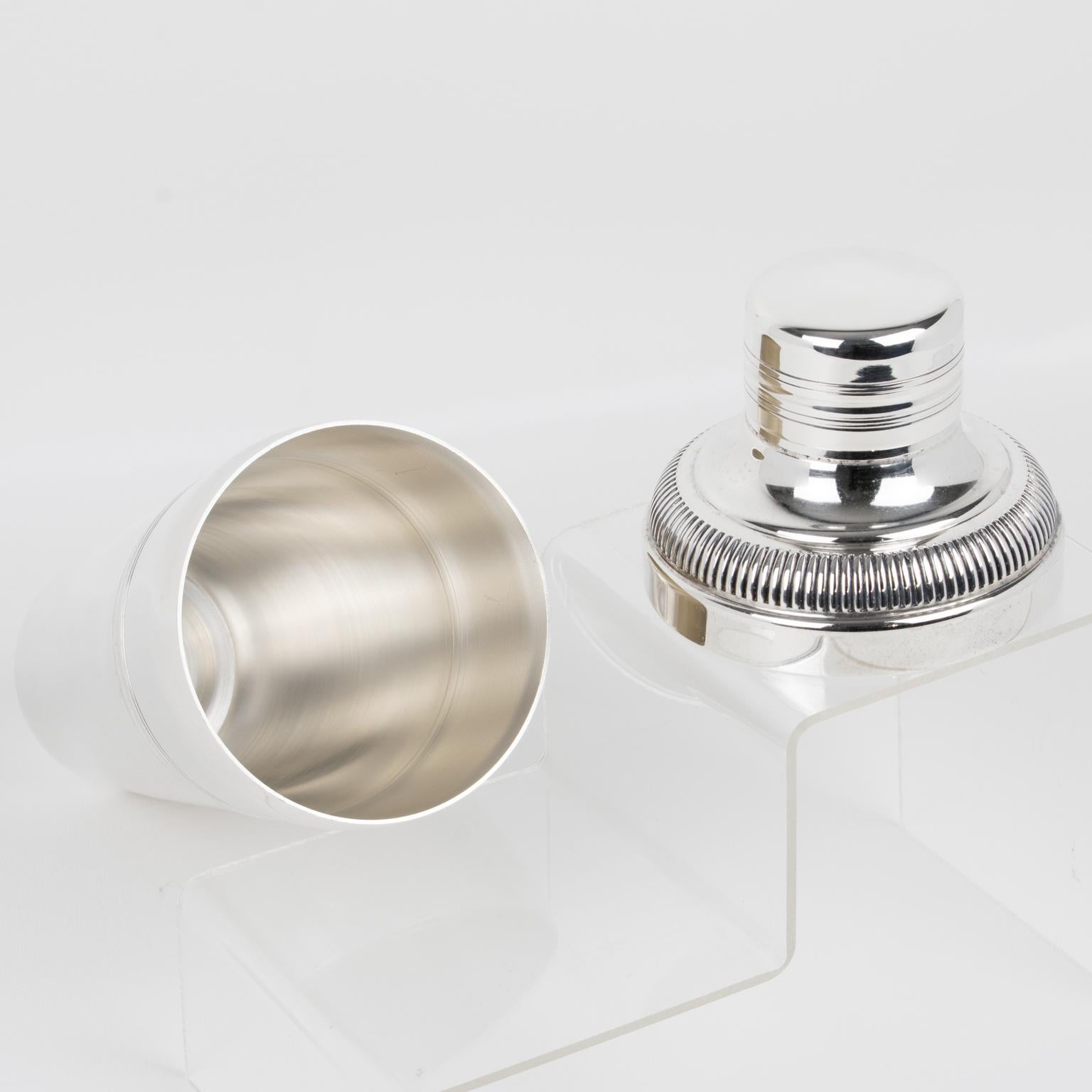 Mid-20th Century Art Deco Silver Plate Cocktail Shaker by Gelb, Paris 1940s For Sale