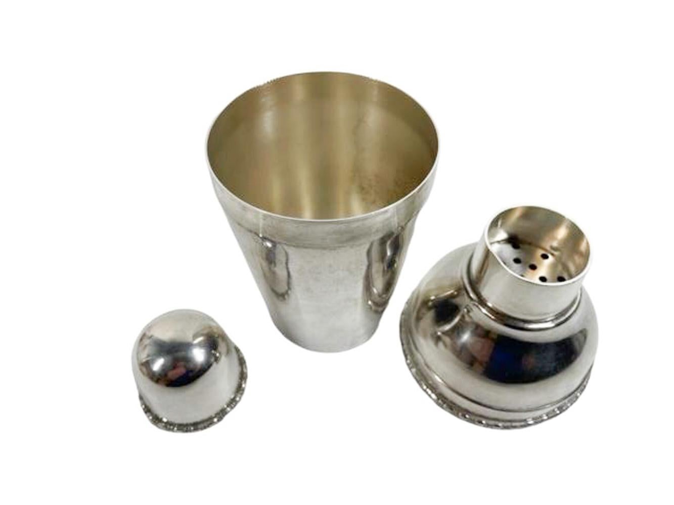 Art Deco Silver Plate Cocktail Shaker by Martin Hall, England In Good Condition For Sale In Nantucket, MA
