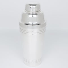 Art Deco Silver Plate Cocktail Shaker by Roux-Marquiand Paris, 1940s