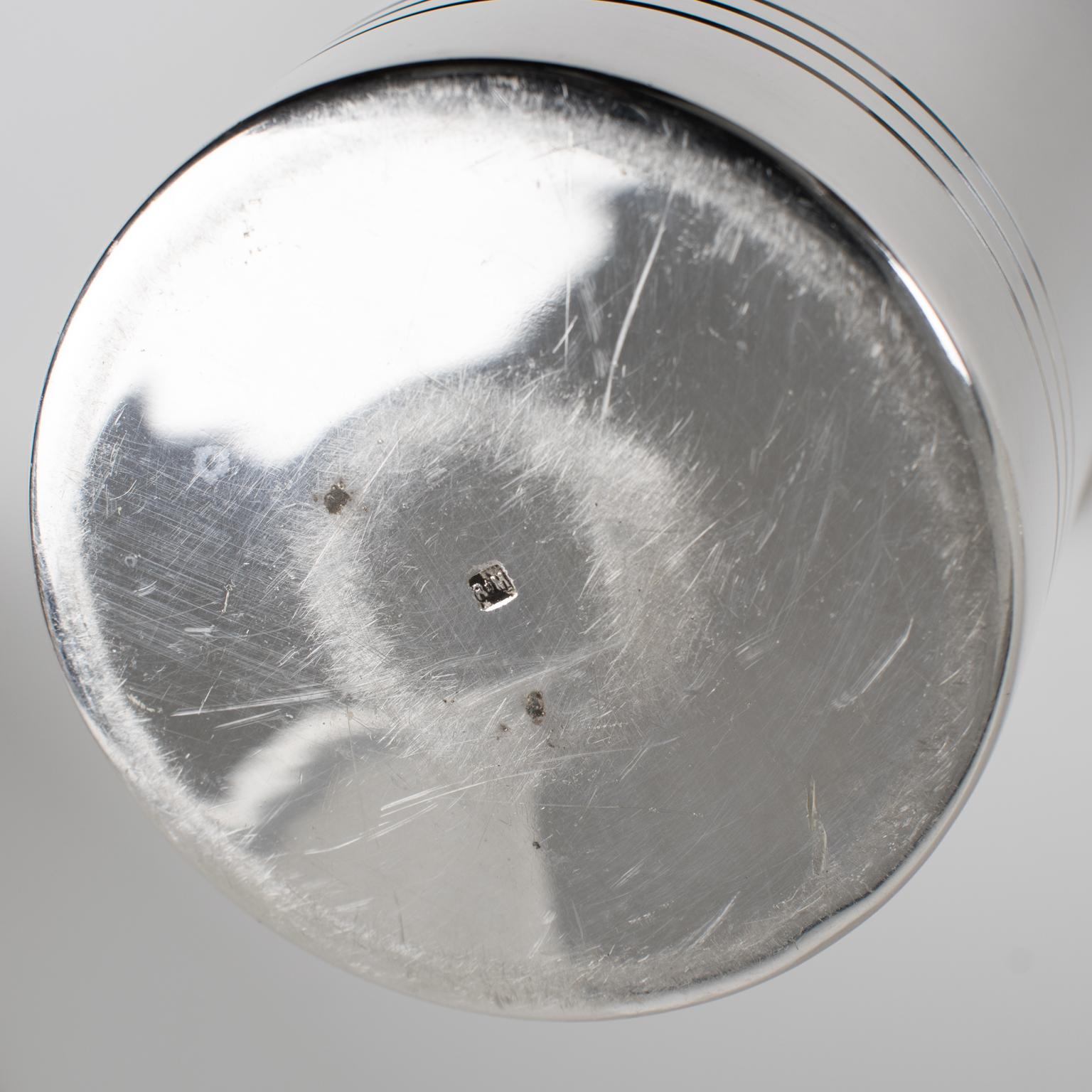 Mid-20th Century Art Deco Silver Plate Cocktail Shaker by Roux-Marquiand Paris, 1940s For Sale