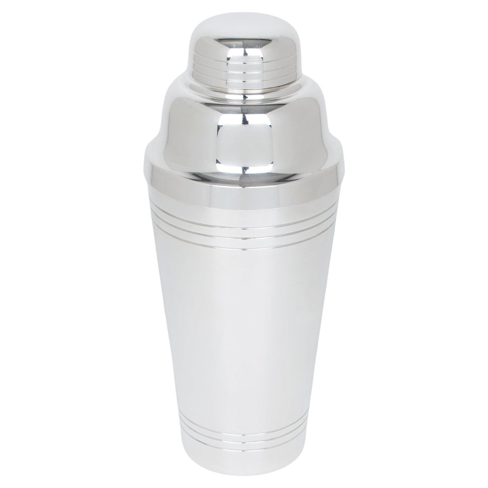 Shaker da cocktail in argento Art Deco di Roux-Marquiand Paris, anni '40