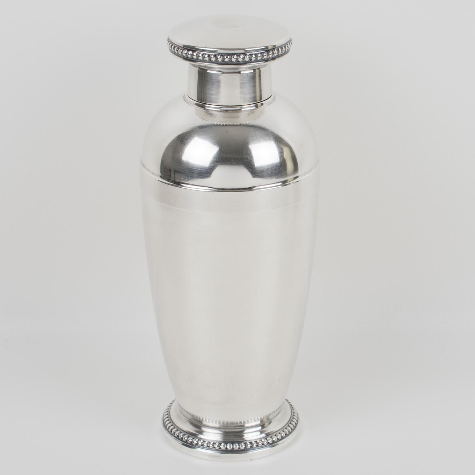 Mid-20th Century Art Deco Silver Plate Cocktail Shaker by Saint Medard France