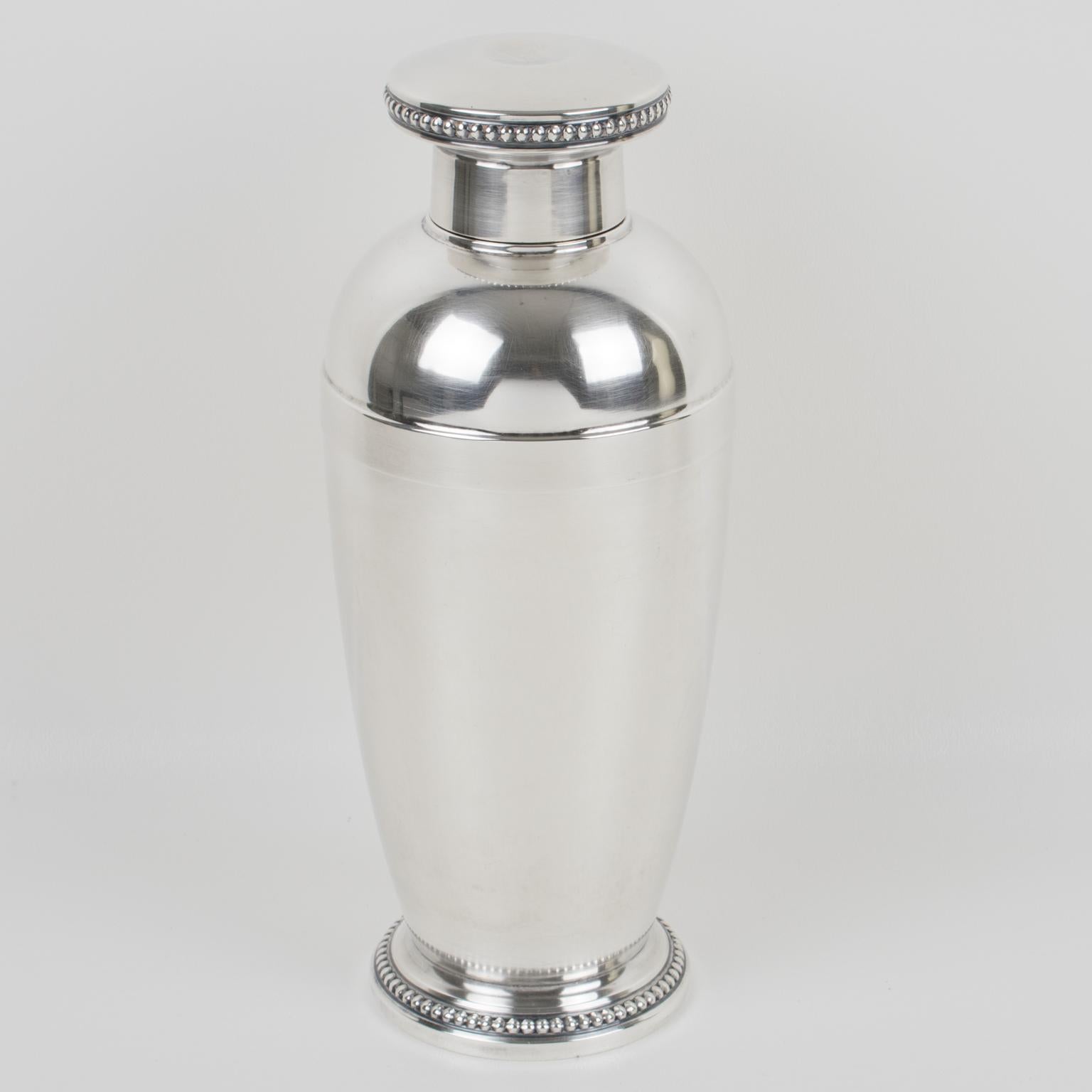 Shaker à cocktail en argent Art Déco de Saint Médard France Bon état à Atlanta, GA