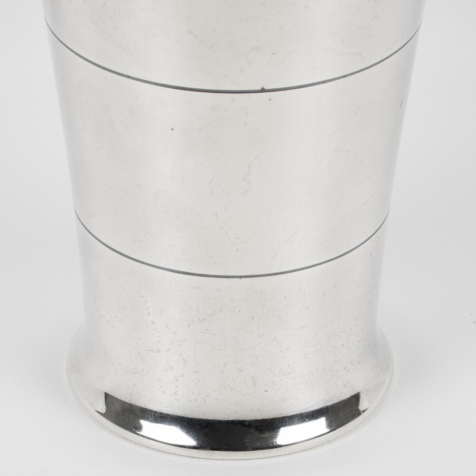 Mid-20th Century Art Deco Silver Plate Cocktail Shaker by Saint Medard France