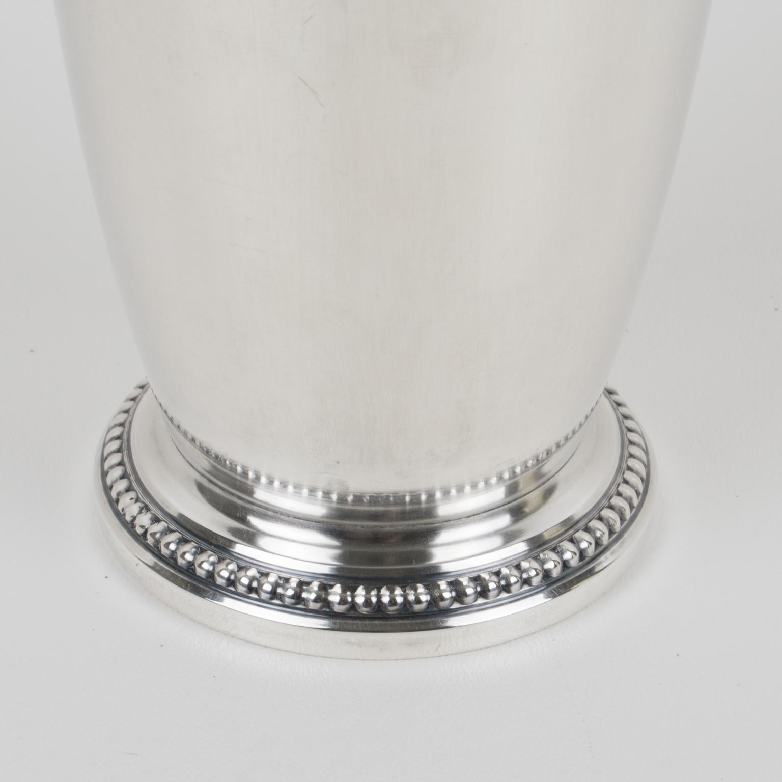 Metal Art Deco Silver Plate Cocktail Shaker by Saint Medard France