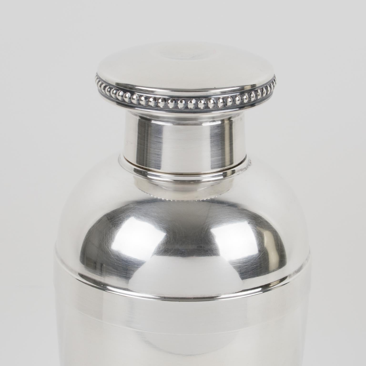 Art Deco Silver Plate Cocktail Shaker by Saint Medard France 1